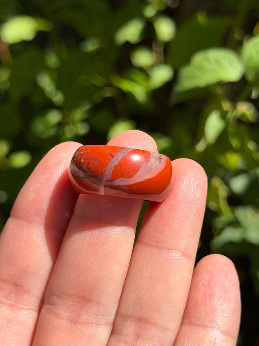 Size 7.5 wide red jasper ring 1850